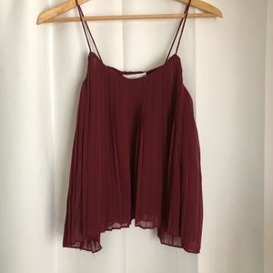 A&F Maroon Pleated Tank Top